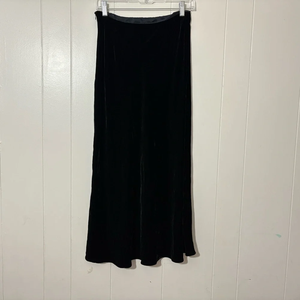 Vintage Moda Seta Sandra King Women's Skirt Velvet Maxi Black Size 8